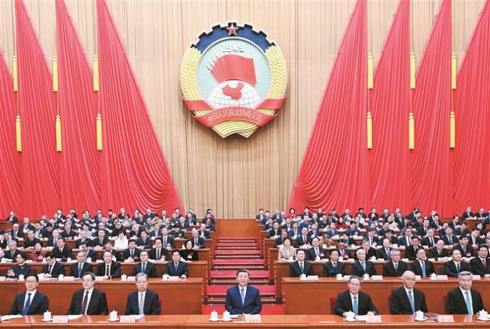 全国政协十四届三次会议在京开幕 习近平李强赵乐际蔡奇丁薛祥李希韩正到会祝贺 王沪宁作政协常委会工作报告 石泰峰主持 蒋作君作提案工作情况报告